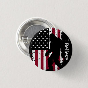 Patriotic Bigfoot 3 Cm Round Badge