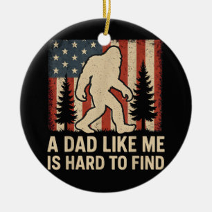 Patriotic Bigfoot A Dad Like Me Is Hard To Find Fu Ceramic Tree Decoration