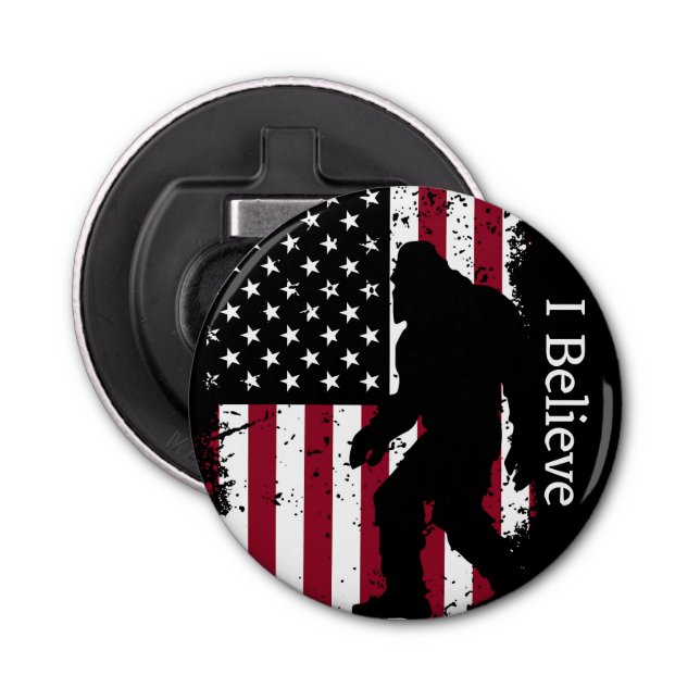 Patriotic Bigfoot  Bottle Opener (Front)