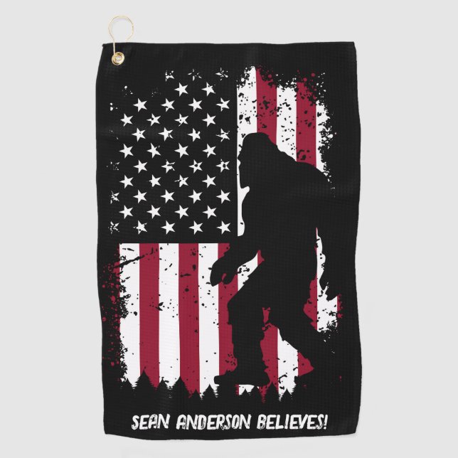 Patriotic Bigfoot  Golf Towel (Front)
