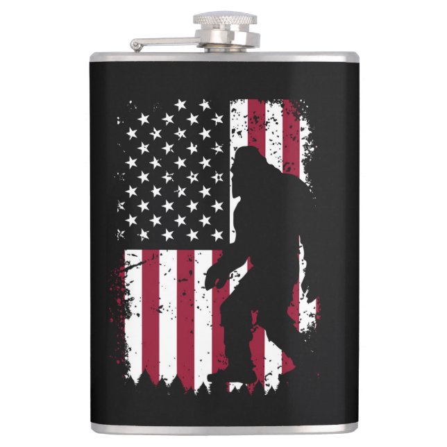 Patriotic Bigfoot Hip Flask (Front)