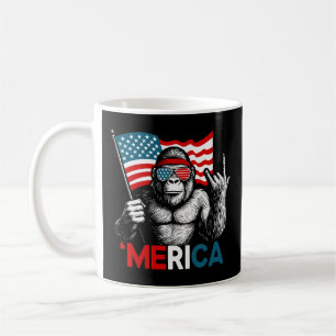 Patriotic Bigfoot Merica Independece Day Coffee Mug