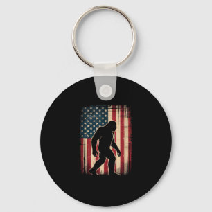 Patriotic bigfoot sasquatch usa 4th of july key ring