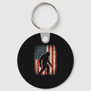 Patriotic bigfoot sasquatch usa 4th of july key ring