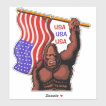 Patriotic Bigfoot Sasquatch USA USA USA Flag  