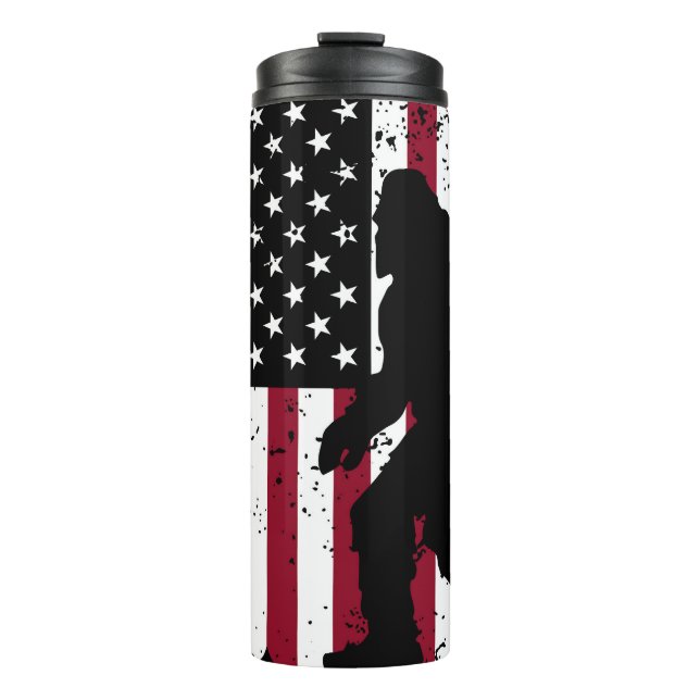 Patriotic Bigfoot Thermal Tumbler (Front)