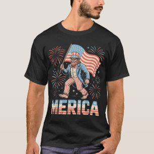 Patriotic Bigfoot Uncle Sam 4Th Of July Usa Pride  T-Shirt