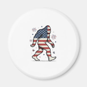 Patriotic Bigfoot Vintage Engraving Shirt Design_1 Magnet