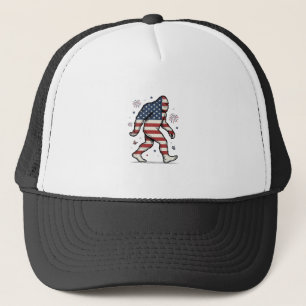 Patriotic Bigfoot Vintage Engraving Shirt Design_1 Trucker Hat