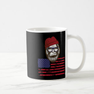 Patriotic Bigfoot Wears Usa Hat & Gles 4th Of Coffee Mug