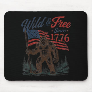 Patriotic Bigfoot Wild And Since 1776 4th Of July Mouse Mat