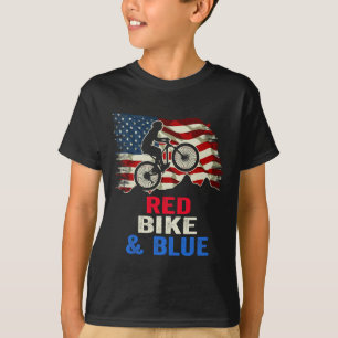 Patriotic Biker 4th Of July Biking American Flag T-Shirt