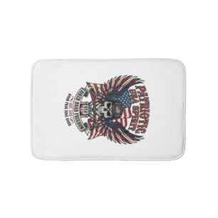 Patriotic Biker Skull Biker Road Freedom Patriot A Bath Mat