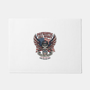 Patriotic Biker Skull Biker Road Freedom Patriot A Doormat