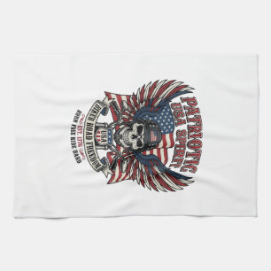 Patriotic Biker Skull Biker Road Freedom Patriot A Tea Towel