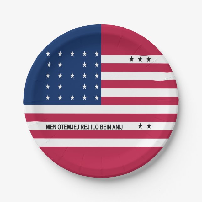 Patriotic Bikini Atoll Flag Paper Plate (Front)