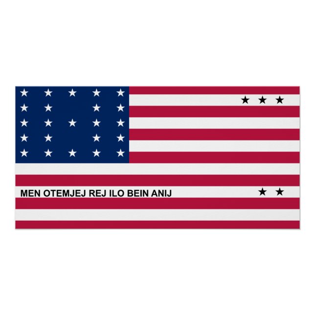 Patriotic Bikini Atoll Flag Poster (Front)