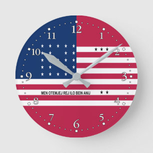 Patriotic Bikini Atoll Flag Round Clock