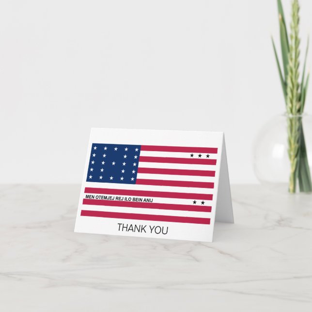 Patriotic Bikini Atoll Flag Thank You Card (Front)