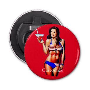 Patriotic Bikini Fitness Model Thunder_Cove Bottle Opener