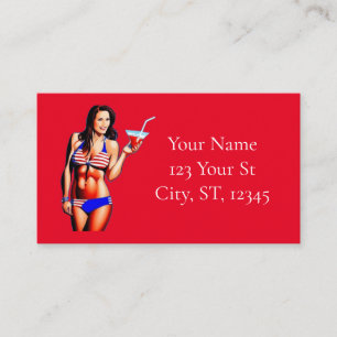 Patriotic Bikini Fitness Model Thunder_Cove  Business Card