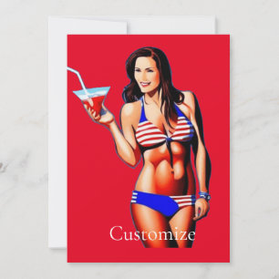 Patriotic Bikini Fitness Model Thunder_Cove Invitation