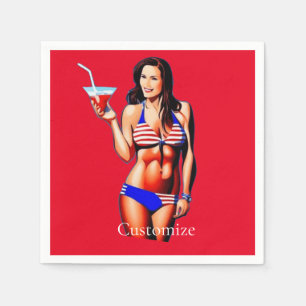 Patriotic Bikini Fitness Model Thunder_Cove  Napkin