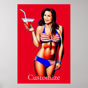 Patriotic Bikini Fitness Model Thunder_Cove  Poster