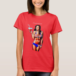Patriotic Bikini Fitness Model Thunder_Cove T-Shirt