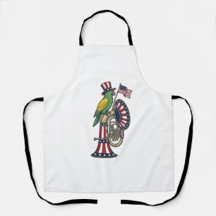 Patriotic Bird Vintage Engraving Music Shirt Desig Apron