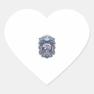 Patriotic Birdwatcher Vector Graphic Tee (2) Heart Sticker