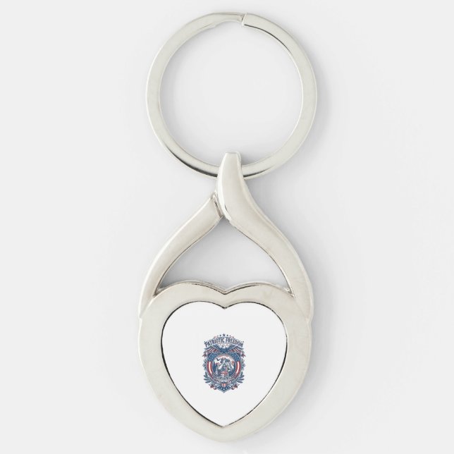 Patriotic Birdwatcher Vector Graphic Tee (2) Key Ring (Front)