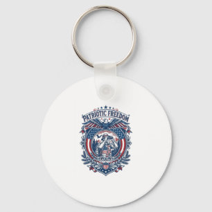 Patriotic Birdwatcher Vector Graphic Tee (2) Key Ring