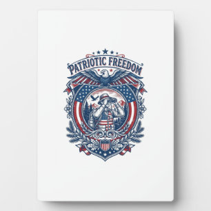 Patriotic Birdwatcher Vector Graphic Tee (2) Plaque