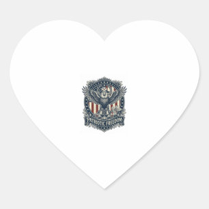 Patriotic Birdwatcher Vector Graphic Tee Heart Sticker