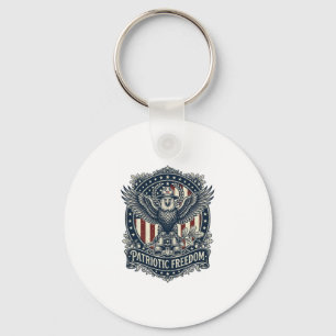 Patriotic Birdwatcher Vector Graphic Tee Key Ring