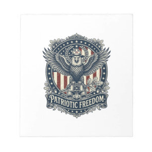 Patriotic Birdwatcher Vector Graphic Tee Notepad