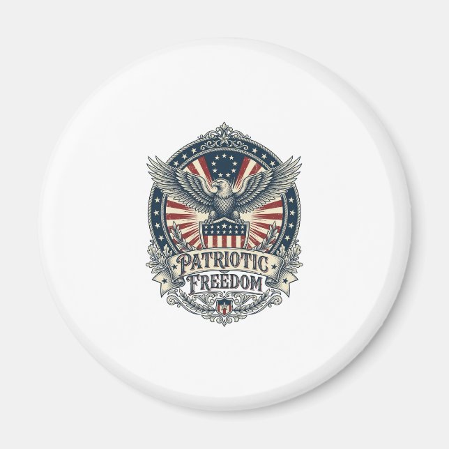Patriotic Birth Year Series Vector Graphic Tee Magnet (Front)