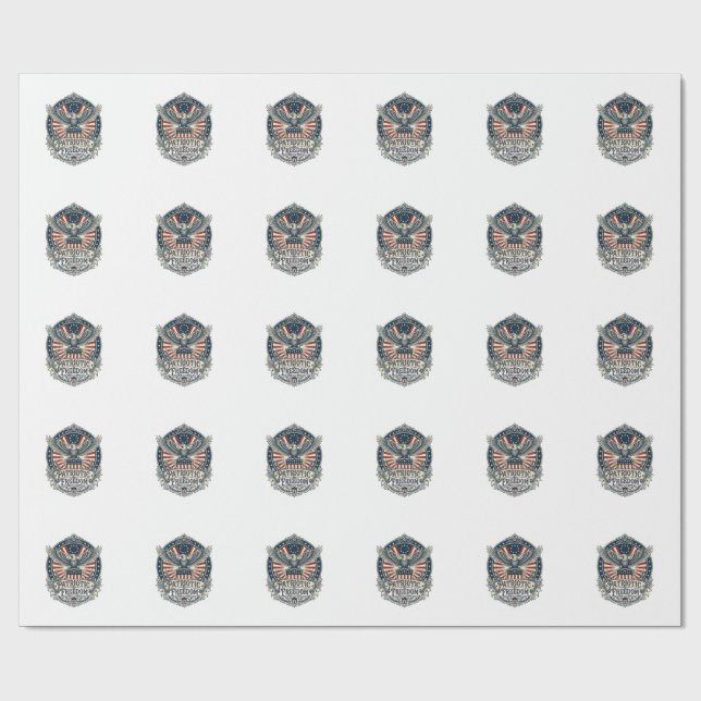 Patriotic Birth Year Series Vector Graphic Tee Wrapping Paper (Flat)