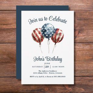 Patriotic Birthday Party Invitation