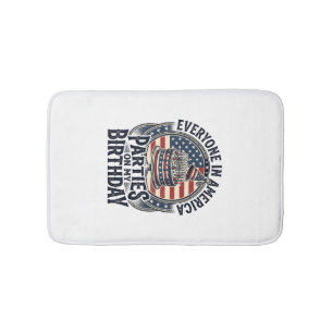 Patriotic Birthday Party Vintage Cake Shirt Design Bath Mat