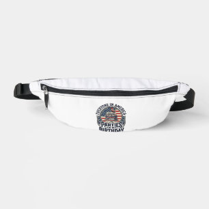 Patriotic Birthday Party Vintage Cake Shirt Design Bum Bags