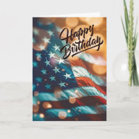 Patriotic Birthday Postcard