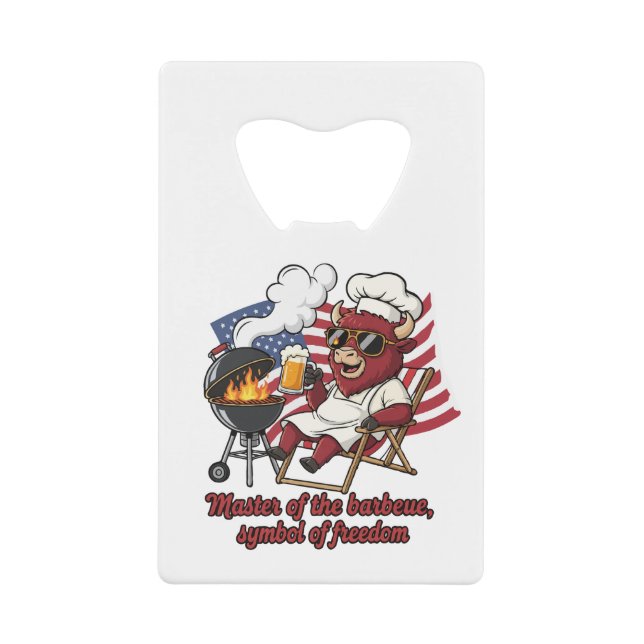 Patriotic Bison BBQ Master USA Flag (Front)