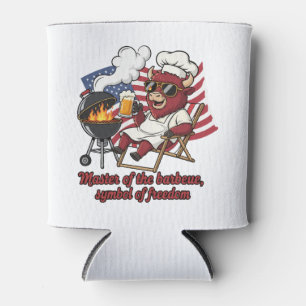 Patriotic Bison BBQ Master USA Flag Can Cooler