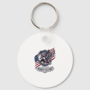 Patriotic Bison Eagle Crest Animal Hybrid Patrioti Key Ring