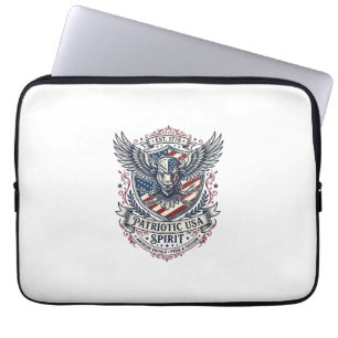 Patriotic Bison Eagle Crest Animal Hybrid Patrioti Laptop Sleeve