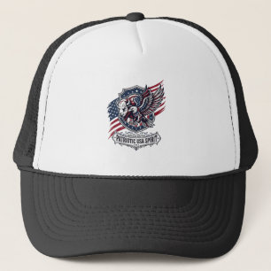 Patriotic Bison Eagle Crest Animal Hybrid Patrioti Trucker Hat