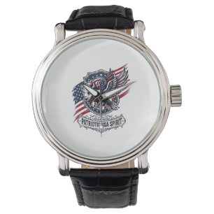 Patriotic Bison Eagle Crest Animal Hybrid Patrioti Watch