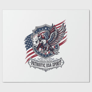 Patriotic Bison Eagle Crest Animal Hybrid Patrioti Wrapping Paper